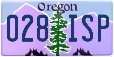OR license plate 028ISP