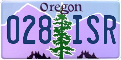 OR license plate 028ISR