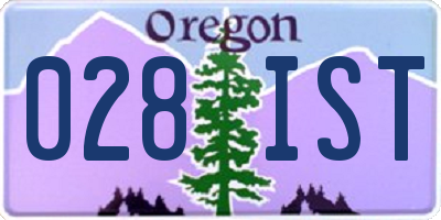 OR license plate 028IST