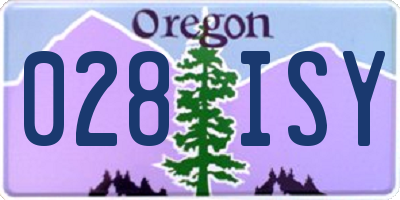OR license plate 028ISY