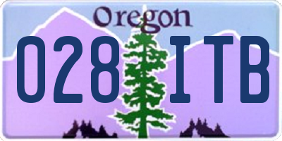 OR license plate 028ITB