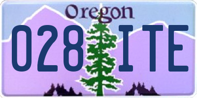 OR license plate 028ITE