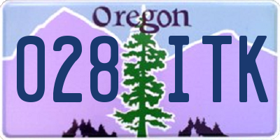 OR license plate 028ITK