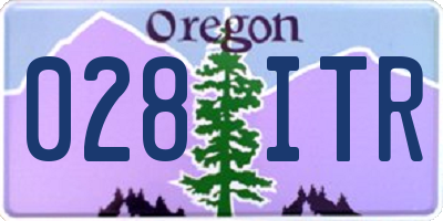 OR license plate 028ITR