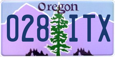 OR license plate 028ITX