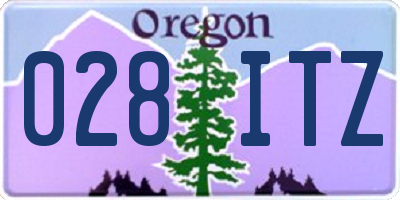 OR license plate 028ITZ