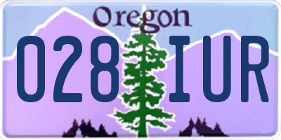 OR license plate 028IUR