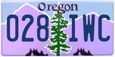 OR license plate 028IWC