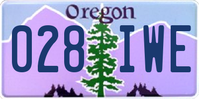 OR license plate 028IWE