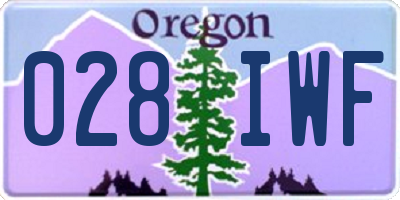 OR license plate 028IWF