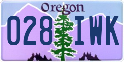 OR license plate 028IWK