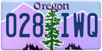OR license plate 028IWQ