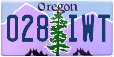 OR license plate 028IWT