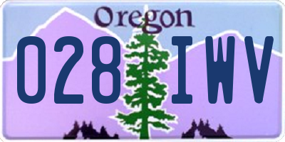 OR license plate 028IWV