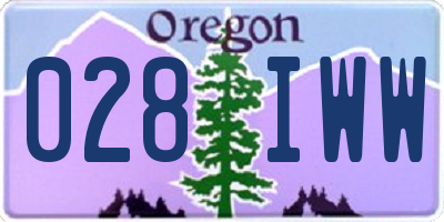 OR license plate 028IWW