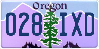 OR license plate 028IXD