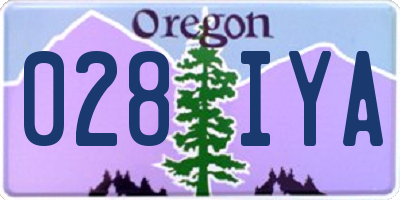 OR license plate 028IYA