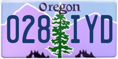OR license plate 028IYD