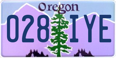 OR license plate 028IYE