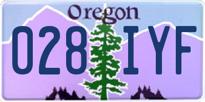 OR license plate 028IYF