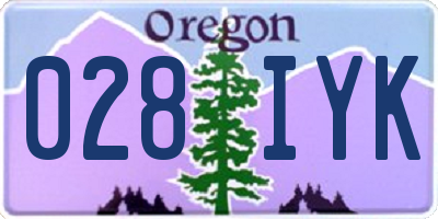 OR license plate 028IYK