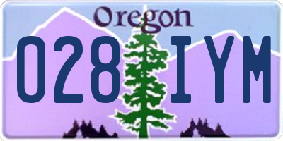 OR license plate 028IYM