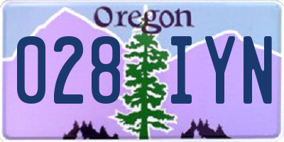 OR license plate 028IYN