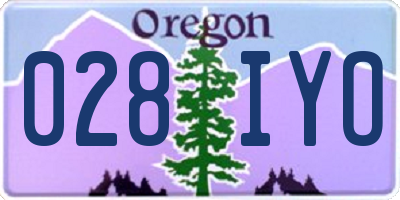 OR license plate 028IYO