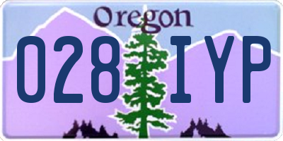 OR license plate 028IYP