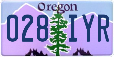 OR license plate 028IYR