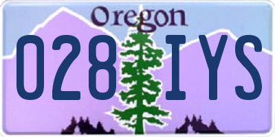 OR license plate 028IYS