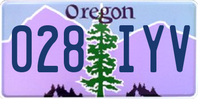 OR license plate 028IYV