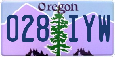 OR license plate 028IYW