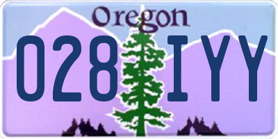 OR license plate 028IYY