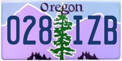 OR license plate 028IZB