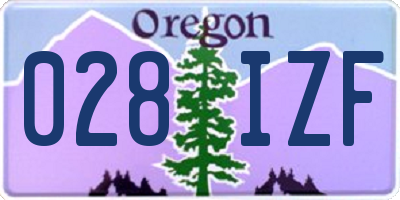 OR license plate 028IZF