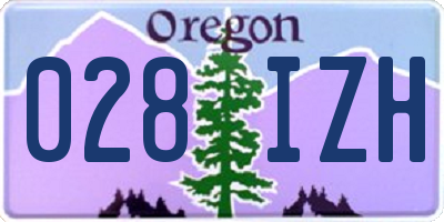 OR license plate 028IZH