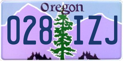 OR license plate 028IZJ