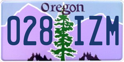 OR license plate 028IZM