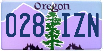 OR license plate 028IZN