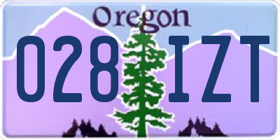 OR license plate 028IZT
