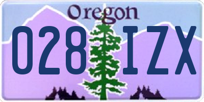 OR license plate 028IZX