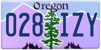 OR license plate 028IZY