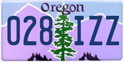 OR license plate 028IZZ