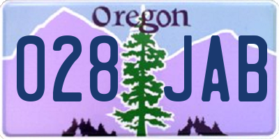 OR license plate 028JAB