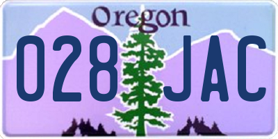 OR license plate 028JAC
