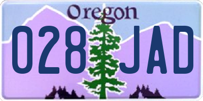 OR license plate 028JAD