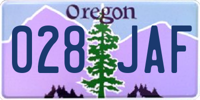 OR license plate 028JAF