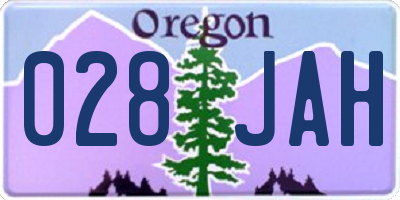 OR license plate 028JAH