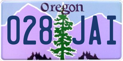 OR license plate 028JAI
